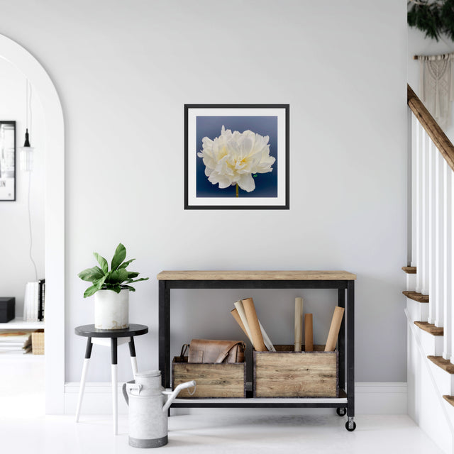 "40 Love" White Peony Floral Art Print