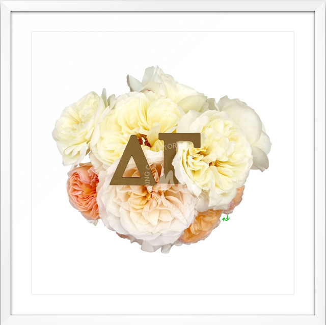 Delta Gamma Framed Art Print-Bronze on White