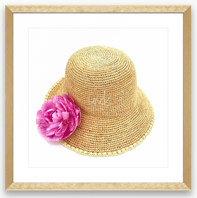 "Made in the Shade" Pink Peony and Neutral Hat