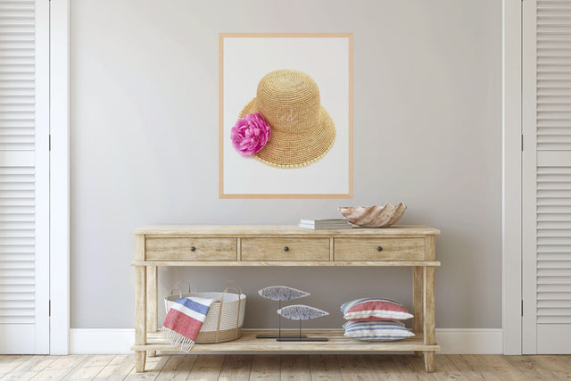 "Made in the Shade" Pink Peony and Neutral Hat