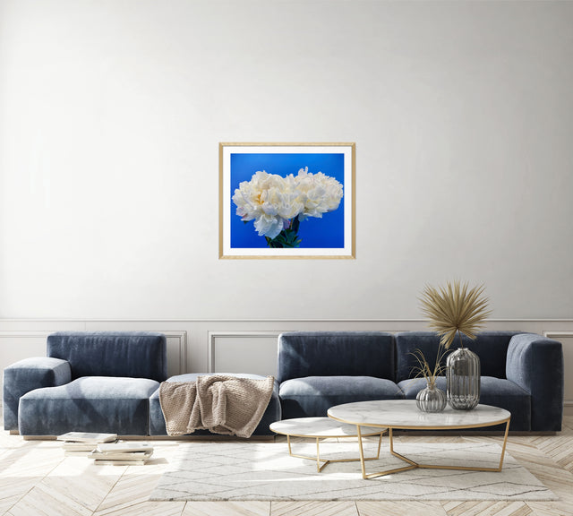 "Vacation Vibes" White Peonies Floral Art Print