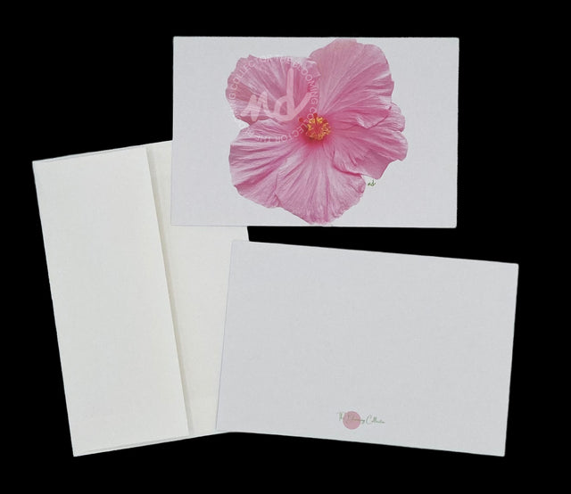"Blush Crush" Hibiscus Notecards – Box of 8 with Envelopes