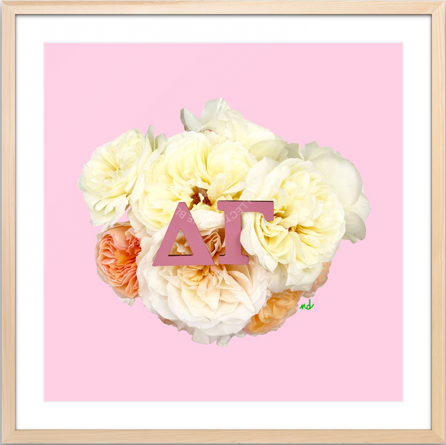 Delta Gamma Framed Art Print-Pink on Pink