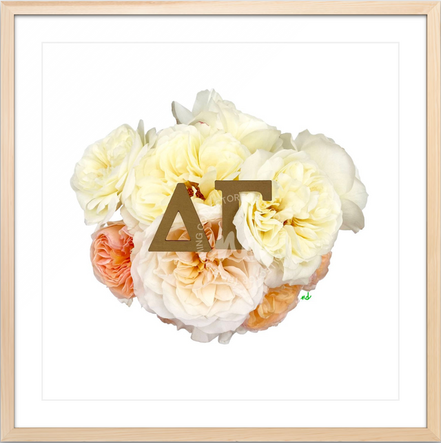 Delta Gamma Framed Art Print-Bronze on White
