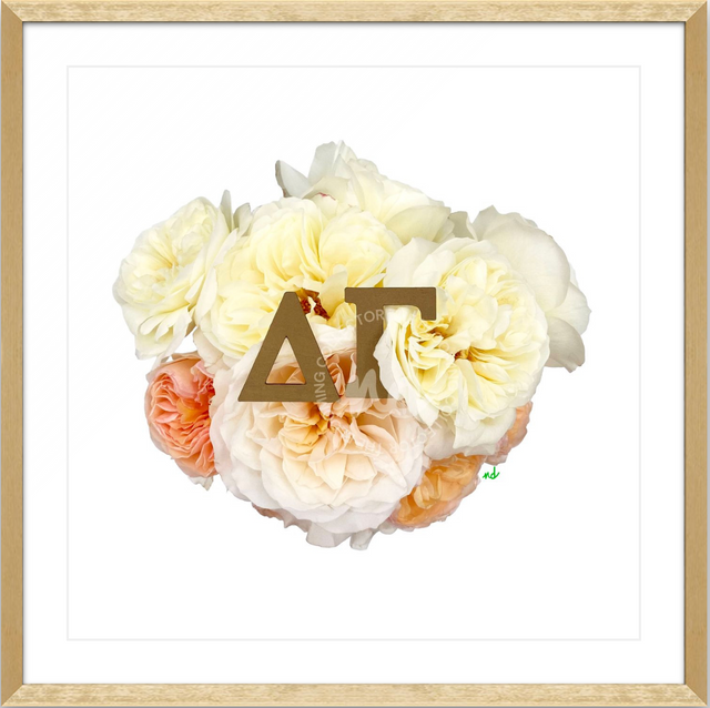 Delta Gamma Framed Art Print-Bronze on White