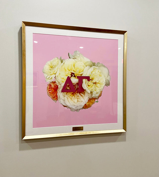 Delta Gamma Framed Art Print-Pink on Pink