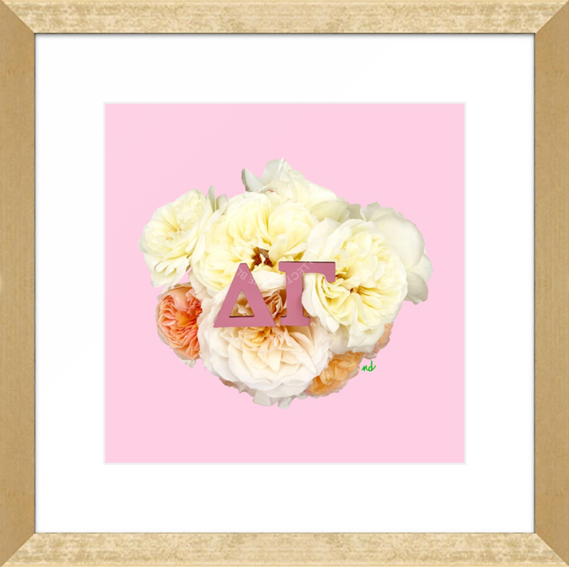 Delta Gamma Framed Art Print-Pink on Pink