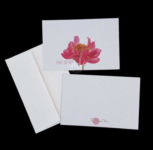 "Wild One" Peony - Happy Birthday Notecards – Box of 8 with Envelopes