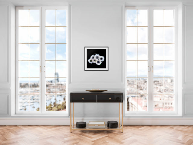 "Eyes on You Baby" White Anemones Floral Print
