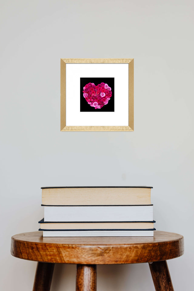 "Healing Heart on Black" Mixed Roses