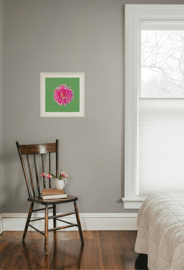 "Petal Frenzy" Pink Dahlia Floral Art Print